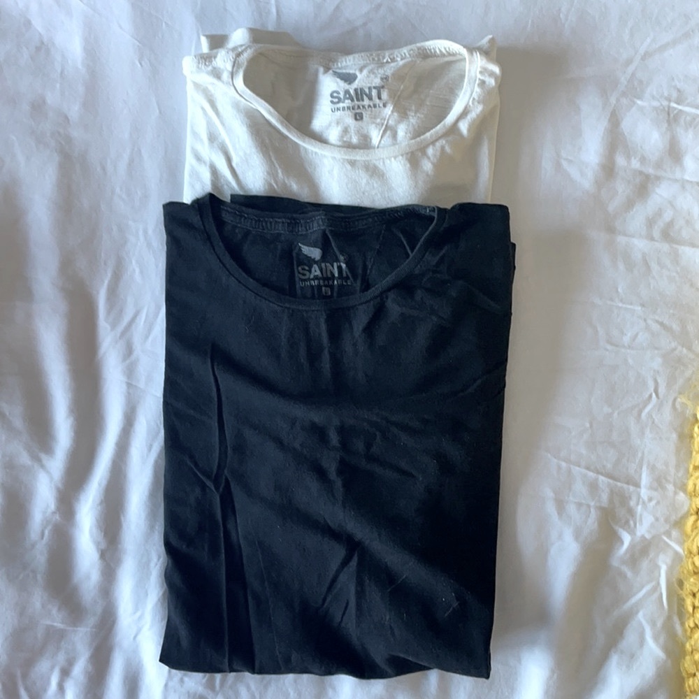 Two Saint Unbreakable tees. Large. Long fit.